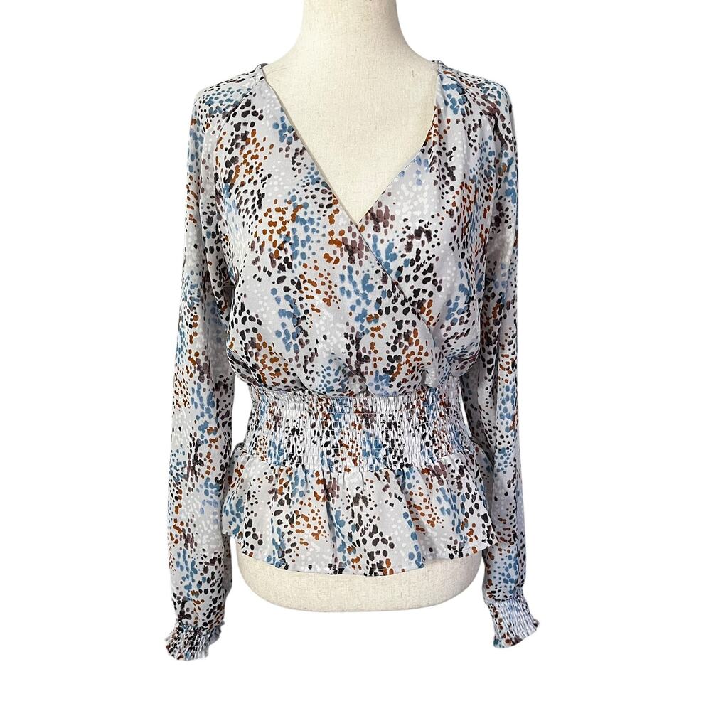 Japna‎ Blue Dotted Blouse Women Size Small | 62-26